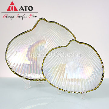 Ato kabuk şekilli dekoratif cam tabak deniz kabuğu tabağı